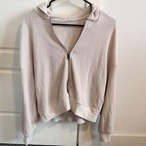 Abercrombie & Fitch Light Tan Waffle Knit Zip up